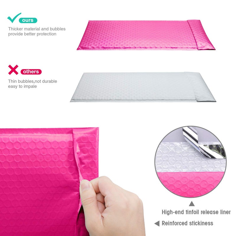 GSSUSA Bubble Mailers 6x10 Inches 25Pack Usable Size 6x9" Small Bubble Mailer Bubble Envelopes Mailing Envelope Bags Shipping Bag Self Seal Package Mail Packing Business Supplies, Pink - Image 5